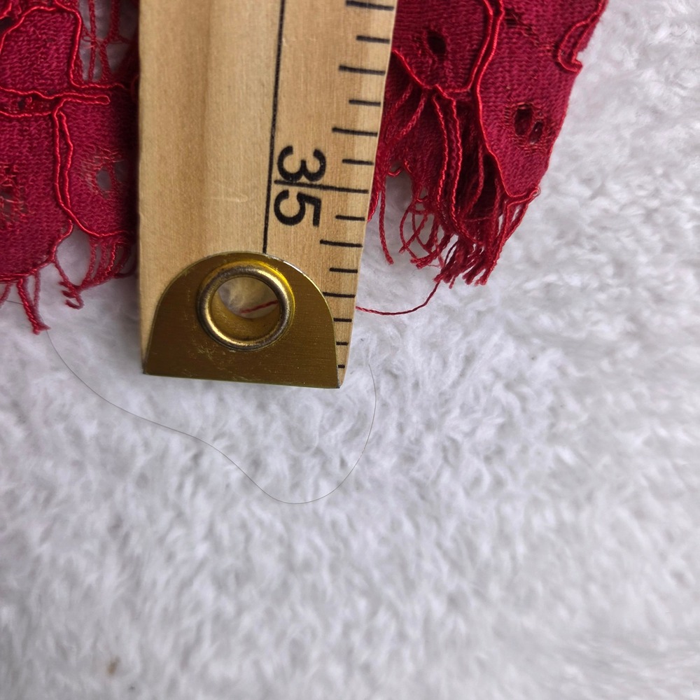 Fashion Nova Dropping Hints Lace Dress Burgundy Red Floral Midi DR5907N Size L - Picture 3 of 7